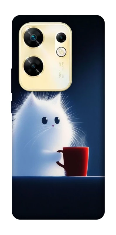Чехол на Infinix Zero 30 4G Чехол кот с кофе фото 1 из 1