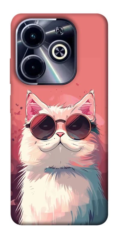 Чохол на Infinix Hot 40i Сat with glasses фото 1 з 1