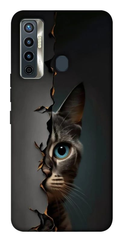 Чехол на TECNO Camon 17 Кот-подглядыватель v2 фото 1 из 1
