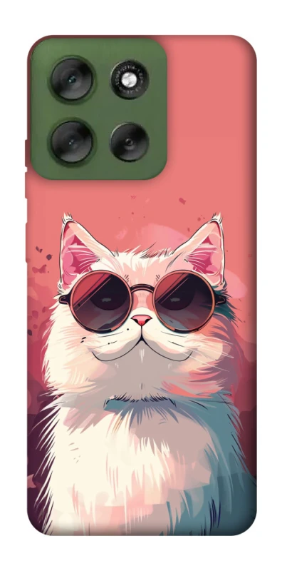 Чохол на Motorola Moto G56 5G Сat with glasses фото 1 з 1