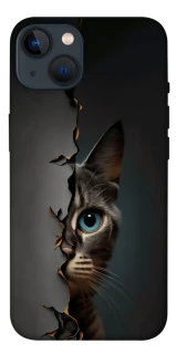 Чехол на Apple iPhone 13 (6.1") Кот-подглядыватель v2 фото 1 из 1