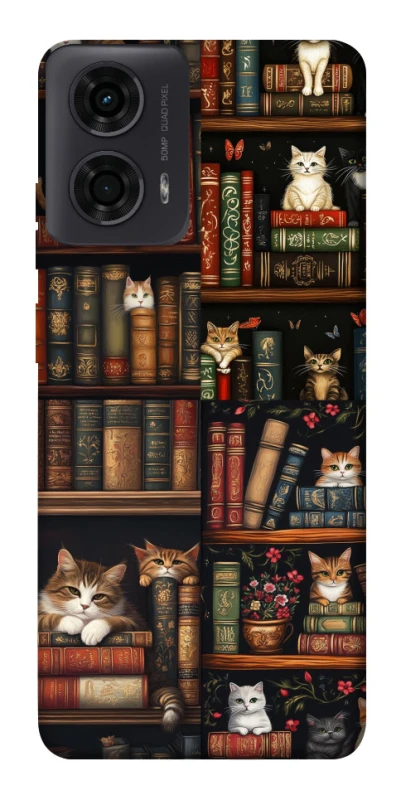Чохол на Motorola Moto G04 Cats & Books фото 1 з 1