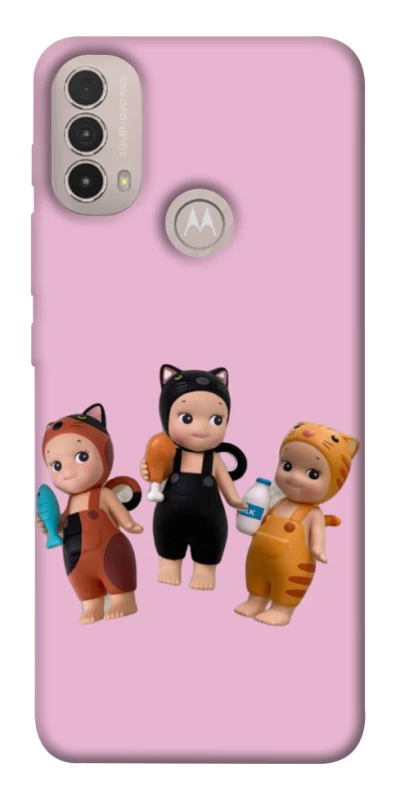 Чохол на Motorola Moto E40 Cat Cafe Trio фото 1 з 1