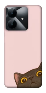 Чехол на Realme Note 60x Peeping cat фото 1 из 1
