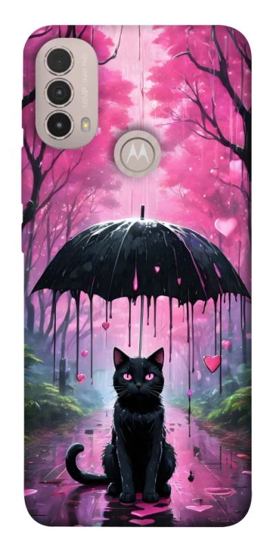 Чохол на Motorola Moto E40 Black cat фото 1 з 1