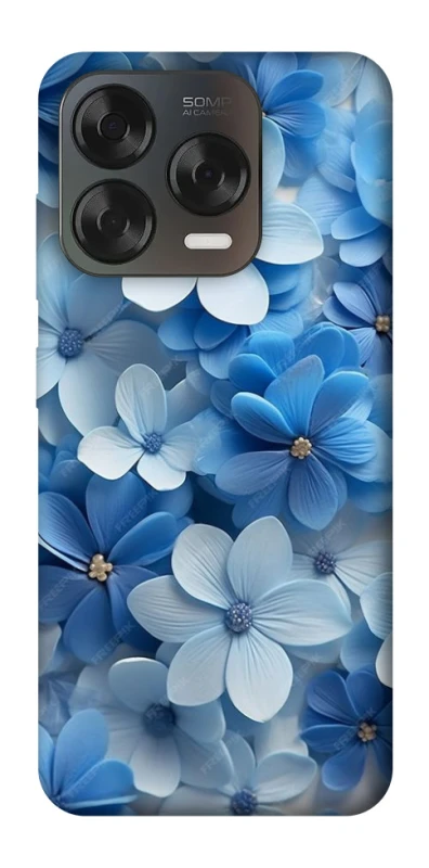 Чехол на ZTE Blade V70 Design Синие цветы фото 1 из 2