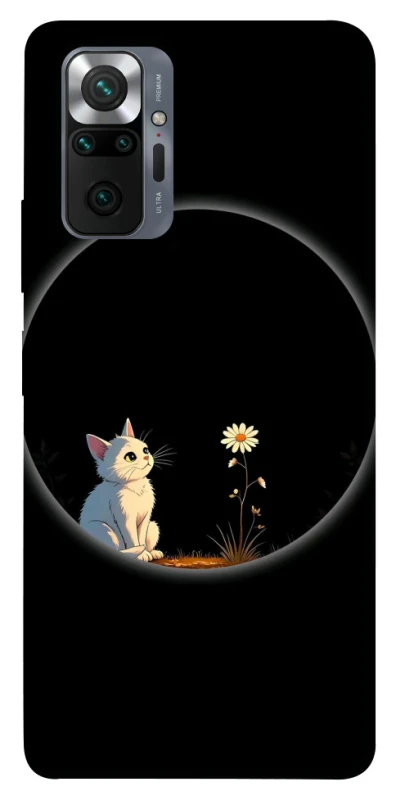 Чехол на Xiaomi Redmi Note 10 Pro Cat and flower фото 1 из 1