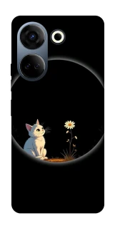 Чехол на TECNO Camon 20 Pro (CK7n) Cat and flower фото 1 из 1