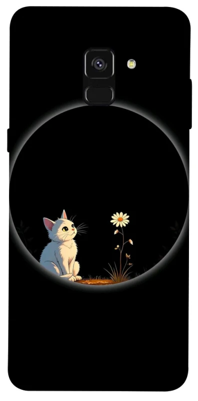 Чехол на Samsung A530 Galaxy A8 (2018) Cat and flower фото 1 из 1