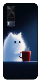 Чехол на Vivo Y53s Чехол кот с кофе фото 1 из 1