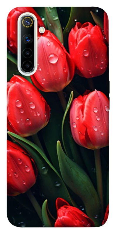 Чохол на Realme 6 Червоні тюльпани фото 1 з 1