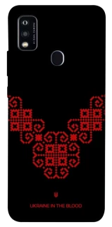 Чехол на ZTE Blade A51 Черно-красная вышиванка фото 1 из 1