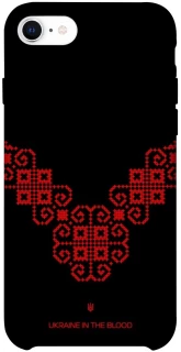 Чехол на Apple iPhone SE (2020) Черно-красная вышиванка фото 1 из 1