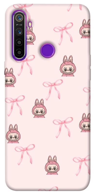Чехол на Realme 5 Pink bows and Labubus фото 1 из 1
