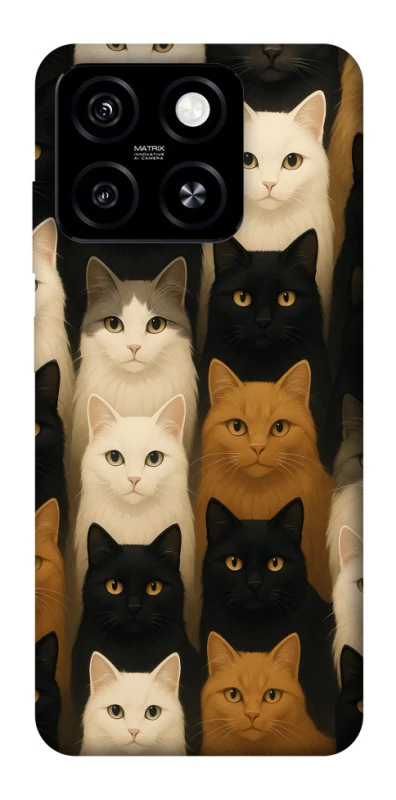 Чохол на ZTE Blade A55 4G Colorful Cat Collage фото 1 з 1