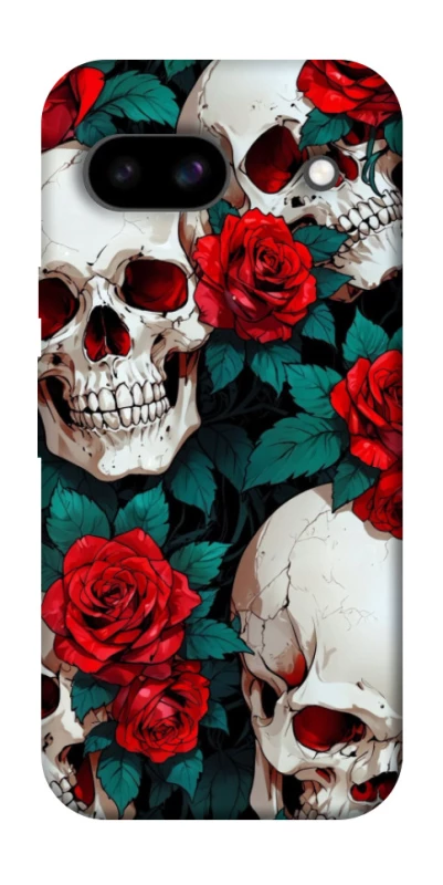 Чехол на Google Pixel 8a skull and rose фото 1 из 1