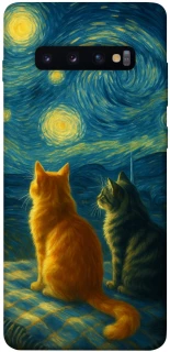 Чехол на Samsung Galaxy S10+ Cats under the stars фото 1 из 1