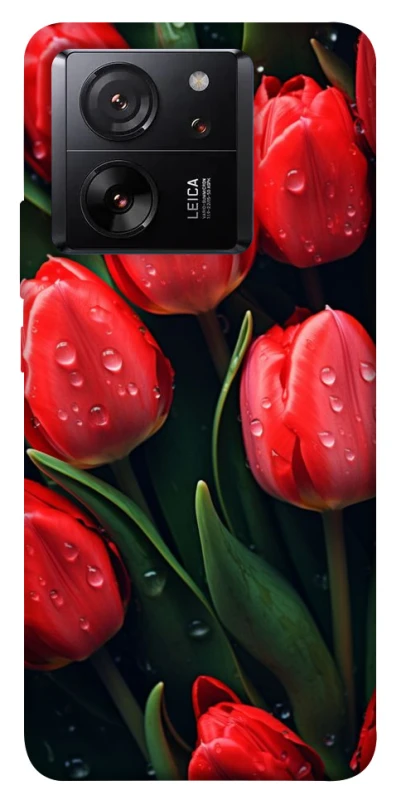 Чехол на Xiaomi 13T Pro Красные тюльпаны фото 1 из 1