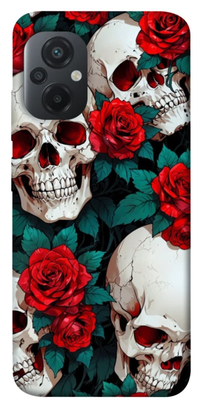 Чохол на Xiaomi Poco M5 skull and rose фото 1 з 1
