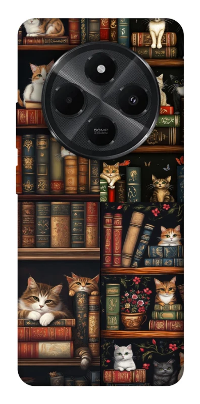 Чехол на Xiaomi Redmi A3 Pro Cats & Books фото 1 из 1