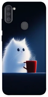 Чехол на Samsung Galaxy A11 Чехол кот с кофе фото 1 из 1
