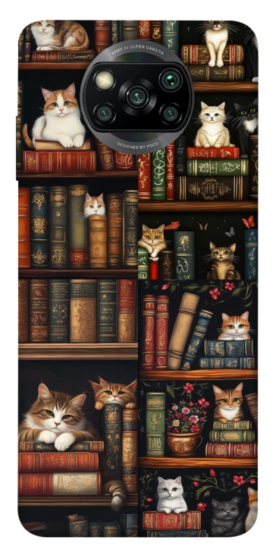 Чохол на Xiaomi Poco X3 NFC / Poco X3 Pro Cats & Books фото 1 з 1
