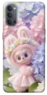 Чохол на Oppo Reno 4 Labubu & Flowers ver.1 фото 1 з 1
