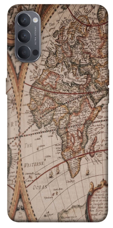 Чехол на Oppo Reno 4 Карта путешествий фото 1 из 1