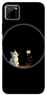 Чехол на Realme C11 Cat and flower фото 1 из 1