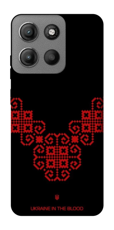 Чохол на Motorola Moto G15 Power Чорно-червона вишиванка фото 1 з 1