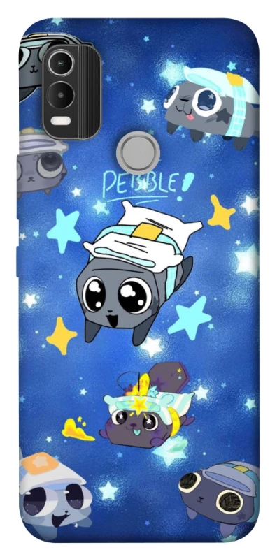 Чехол на Nokia C21 Plus Pebble kitten stars фото 1 из 1
