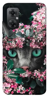 Чохол на Xiaomi Redmi Note 11R Кіт в квітах фото 1 з 1