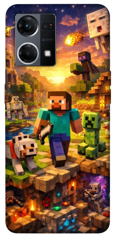 Чохол на Oppo Reno 7 4G Minecraft v6 фото 1 з 1
