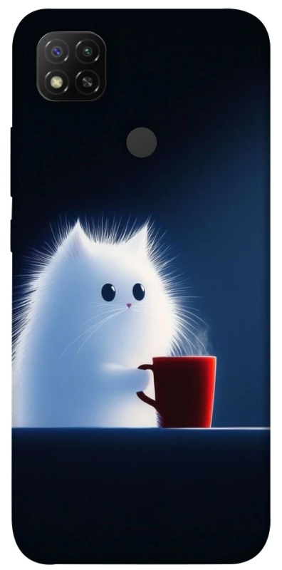 Чехол на Xiaomi Redmi 9C Чехол кот с кофе фото 1 из 1