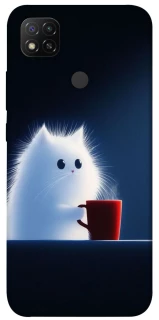 Чехол на Xiaomi Redmi 9C Чехол кот с кофе фото 1 из 1
