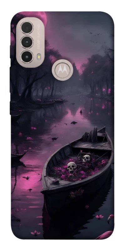 Чохол на Motorola Moto E40 Boat and flamingo фото 1 з 1