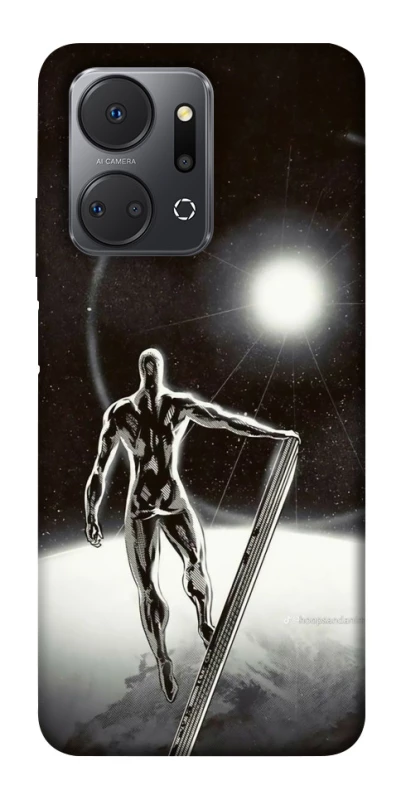 Чехол на Huawei Honor X7a Серебряный сёрфер фото 1 из 1