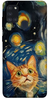Чехол на Samsung Galaxy A21s paint cat фото 1 из 1