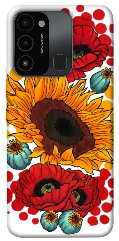 Чохол на TECNO Spark 8C Соняшники та маки фото 1 з 1