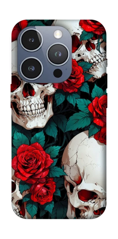 Чехол на Apple iPhone 16 Pro skull and rose фото 1 из 1