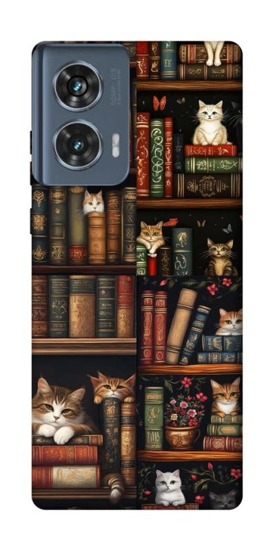 Чохол на Motorola Edge 50 Cats & Books фото 1 з 1