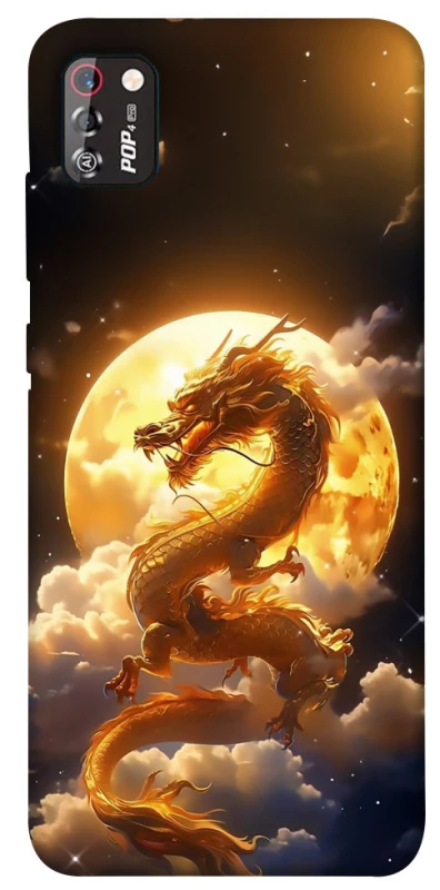 Чехол на TECNO POP 4 Pro Golden Dragon фото 1 из 1