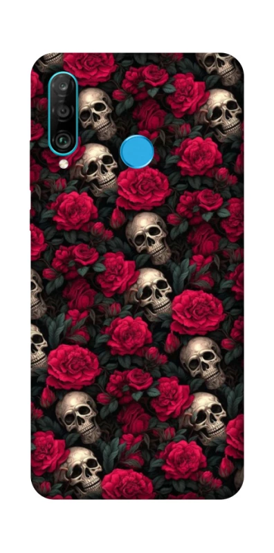 Чехол на Huawei P30 lite Черепа и розы фото 1 из 1