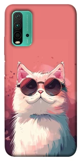 Чехол на Xiaomi Redmi Note 9 4G / Redmi 9 Power Сat with glasses фото 1 из 1