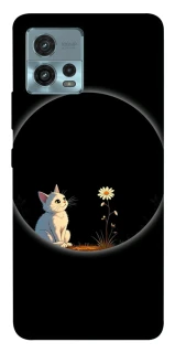 Чохол на Motorola Moto G72 Cat and flower фото 1 з 1