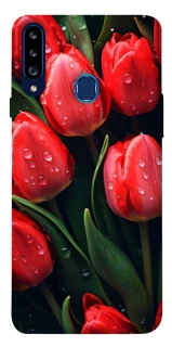 Чохол на Samsung Galaxy A20s Червоні тюльпани фото 1 Чохол на Samsung Galaxy A20s Червоні тюльпани фото 1 з 1