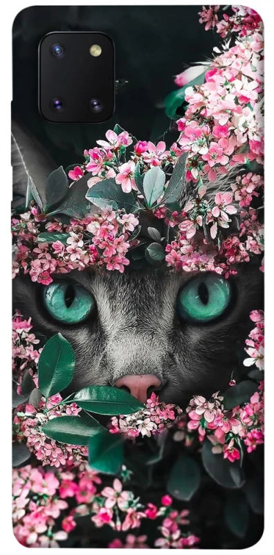 Чехол на Samsung Galaxy Note 10 Lite (A81) Кот в цветах фото 1 из 1