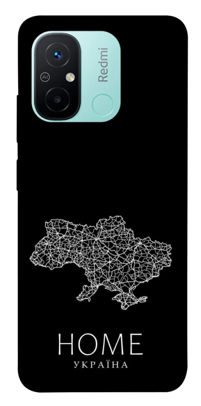 Чохол на Xiaomi Redmi 12C / Poco C55 Ukraine black map фото 1 з 1