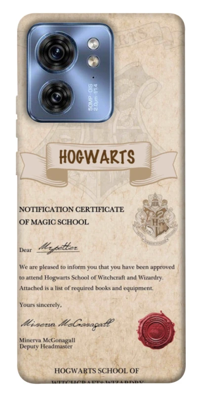 Чехол на Motorola Edge 40 The Hogwarts acceptance letter фото 1 из 1