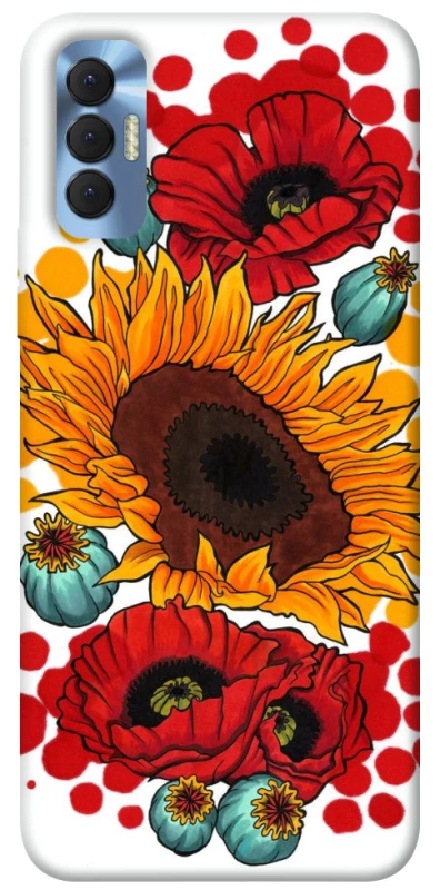 Чохол на TECNO Spark 8P Соняшники та маки фото 1 з 1